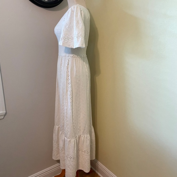 Anthropologie Maeve XS Maxi dress soft t shirt material eyelet Like New - Picture 9 of 13